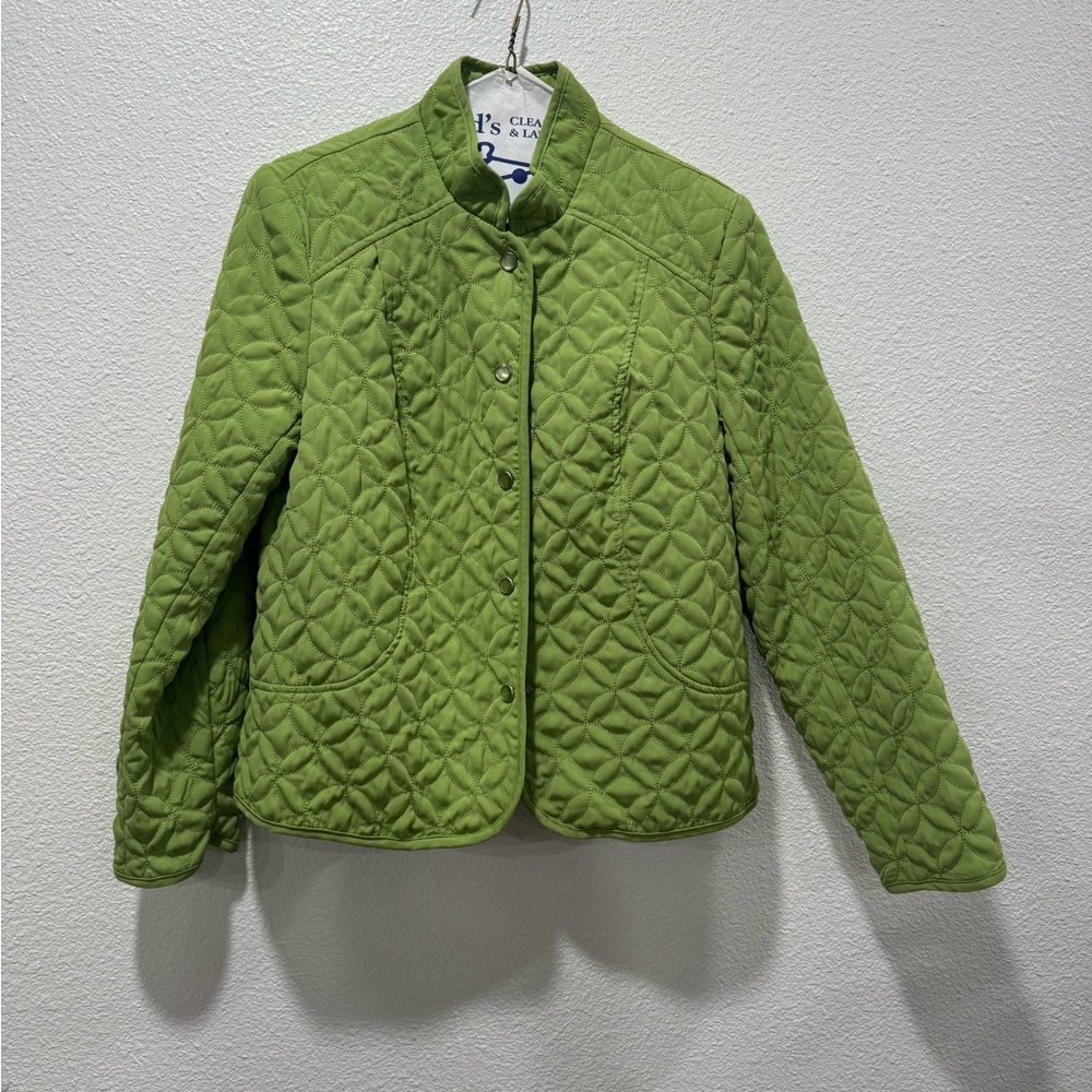 RQT, Petite Medium, green quilted jacket